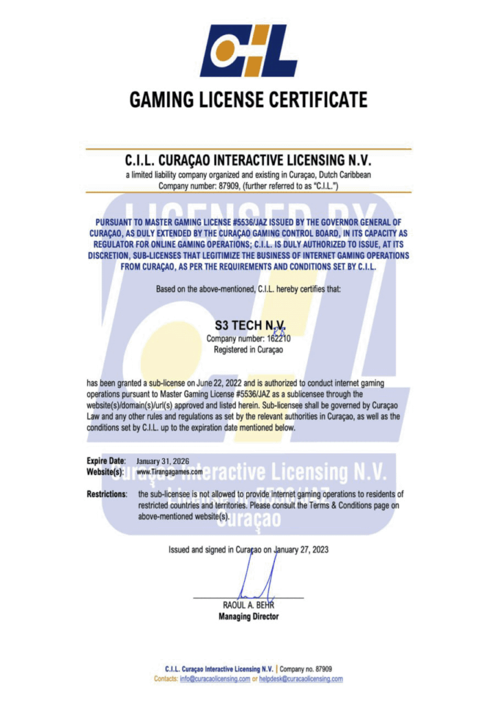 Our Gaming License